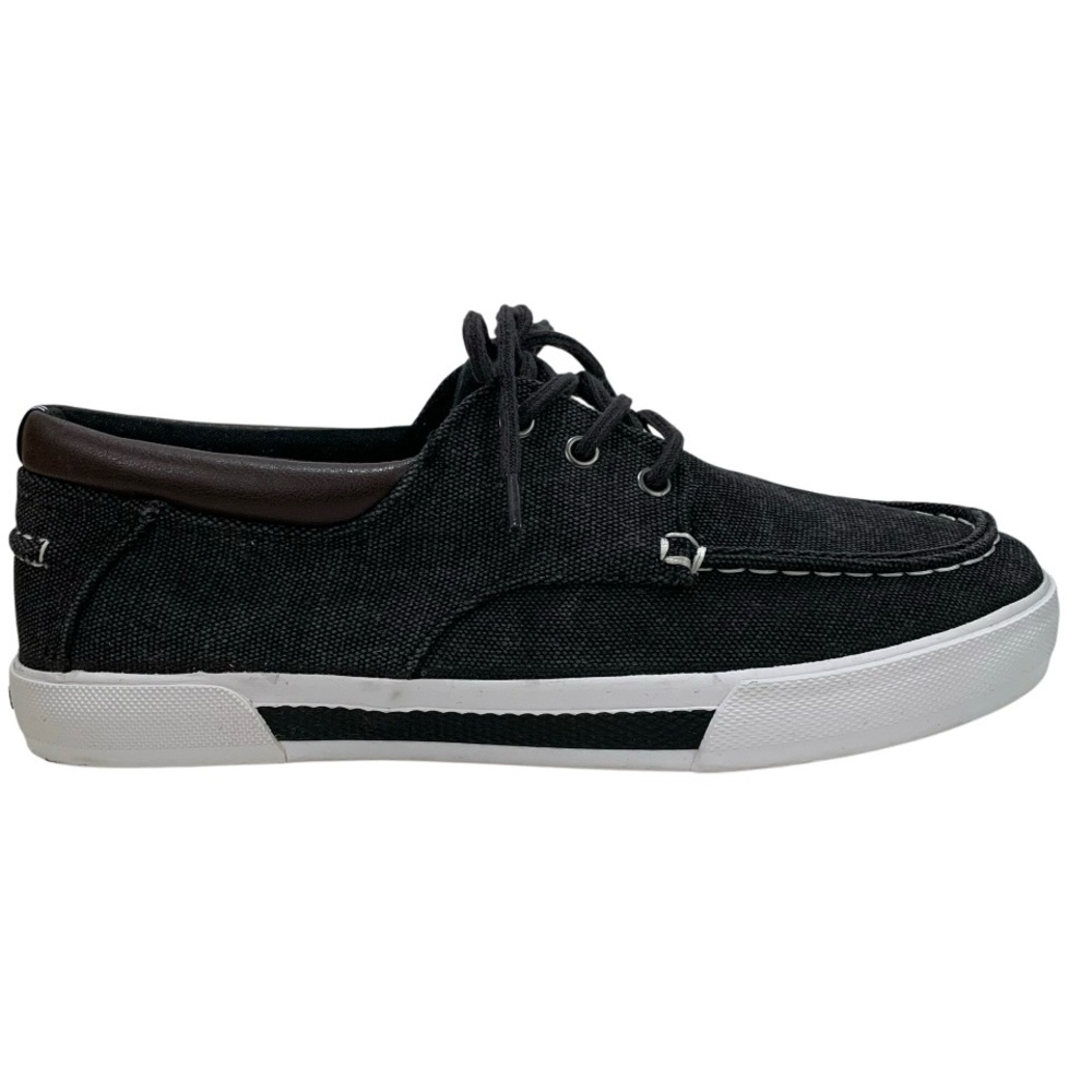 Nautica Men’s Charcoal and White Canvas Boat Shoes Size 8 Travel Cruise Vacation - Picture 2 of 10